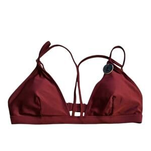 NWT Women's Forever 21 Swim Top, Burgundy, Large, Strappy, Vintage